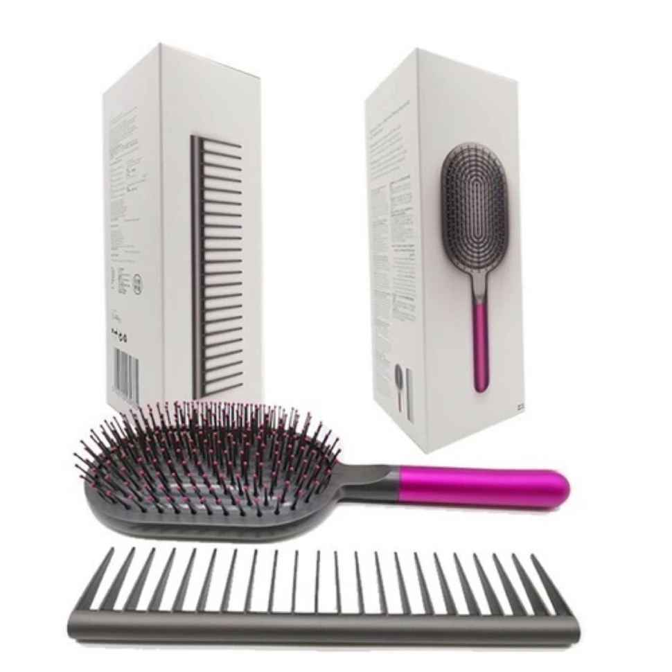 Набор расчесок Dyson щётка + гребень черный/фуксия (Black/Fuxia)